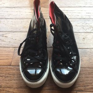 Men’s Black Patent Leather Converse Sneakers